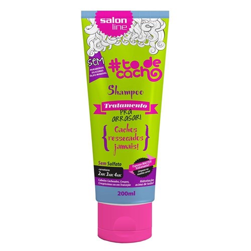 Shampoo Todecacho Tratamento Pra Arrasar -Sem Sulfato, Parabenos E Óleo Mineral - 200ml - Salon Lin