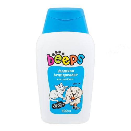 Shampoo Veterinário Beeps Branqueador para Cães e Gatos Sem Sal com 500ml