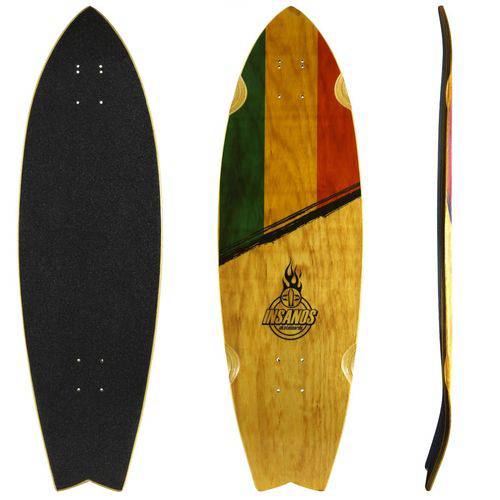Shape Skate 89 Cm Semi Long Surf Reggae Tail - com Lixa