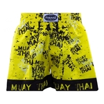 Shorts Boxe Muay Thai Fheras Training Grafite Amarelo M
