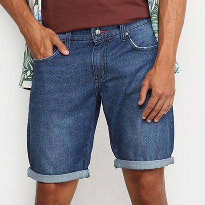 Shorts Jeans Wrangler Barra Dobrada Masculino