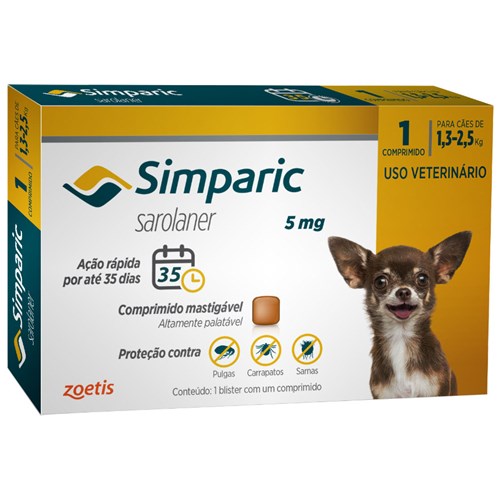 Simparic 5mg 1 Comprimido - 1,3 - 2,5Kg