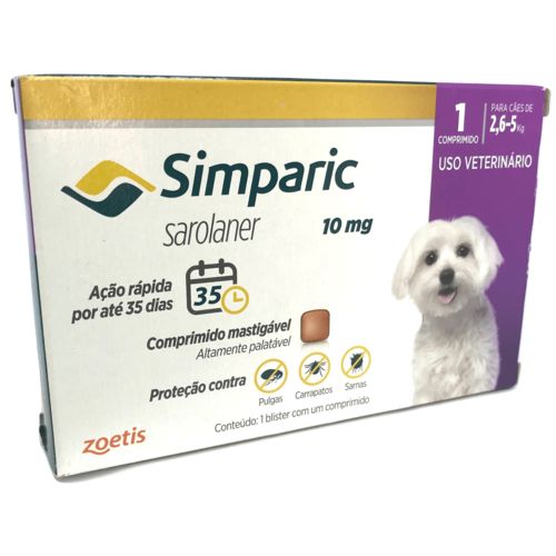 Simparic para Cães de 2,6 a 5 Kg - Antipulgas 1 Comprimido