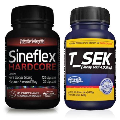 Tudo sobre 'Sineflex Hardcore 150 Caps + T - Sek 120g Power Supplements'