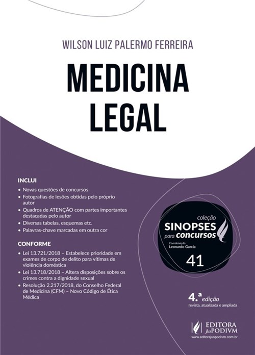 Sinopses para Concursos - Vol 41 - Medicina Legal - Juspodivm