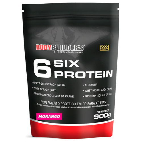Six Protein Refil 900g Morango - Bodybuilders