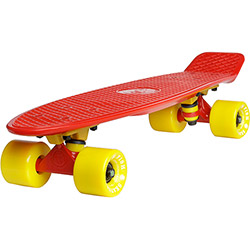 Skate Fish Skateboards Cruiser Vermelho e Amarelo 22''