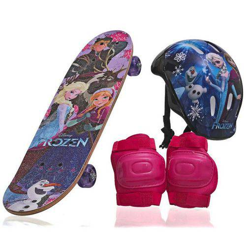 Skate Infantil Frozen Feminino com Proteção