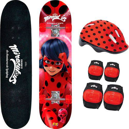 Tudo sobre 'Skate Infantil Fun com Acessórios de Segurança - Miraculous Ladybug'