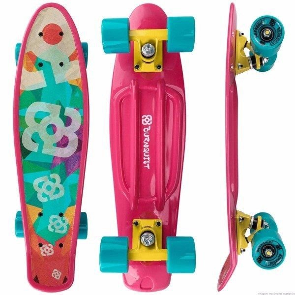 Skate Mini Cruiser Atrio Multilaser Bob Burnquist Rosa Es092