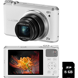 Smart Câmera Samsung Seleção Brasileira WB350F 16.3MP Wi-Fi Zoom Óptico 21x Cartão de Memória 8G CMOS e NFC - Branca