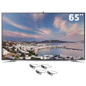 Smart Interaction TV 3D Slim LED 65" 4K Samsung 65F9000 com Câmera, Reconhecimento Facial, Voz e Movimentos, Quad Core, Wi-Fi e 4 Óculos 3D