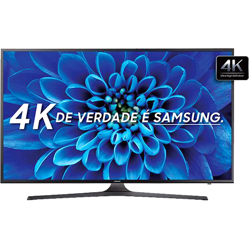 Smart TV 40" Samsung UN40KU6000GXZD Ultra HD 4K HDR com Conversor Digital 3 HDMI 2 USB 120Hz