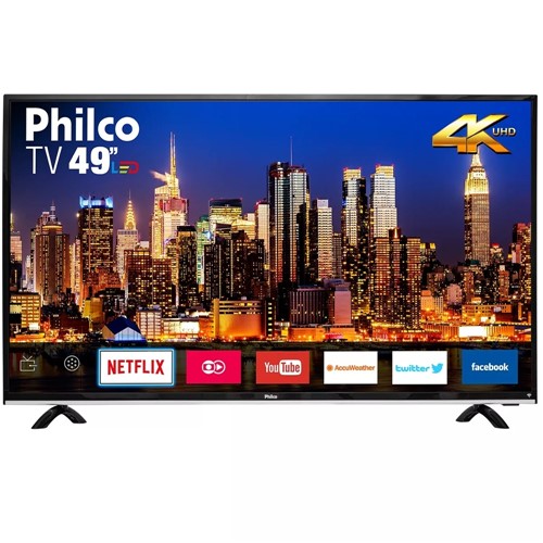 Smart TV 49" LED PTV49F68DSWN Philco Smart TV 49 Polegadas LED Philco 4k Televisão com Netflix PTV49F68DSWN