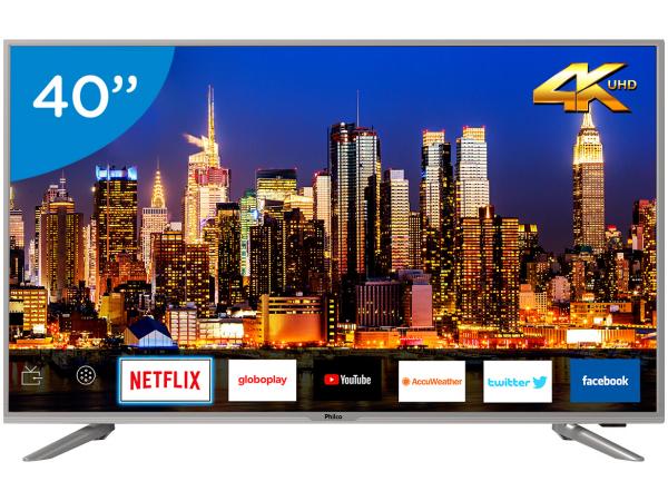 Smart TV 4K LED 40” Philco PTV40G50SNS - Wi-Fi 3 HDMI 2USB