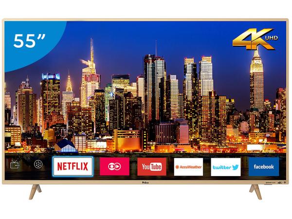 Smart TV 4K LED 55” Philco PTV55F61SNC - Wi-Fi 3 HDMI 2 USB