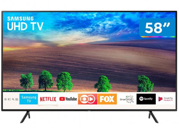 Tudo sobre 'Smart TV 4K LED 58” Samsung UN58NU7100GXZD - Wi-Fi Conversor Digital 3 HDMI 2 USB'