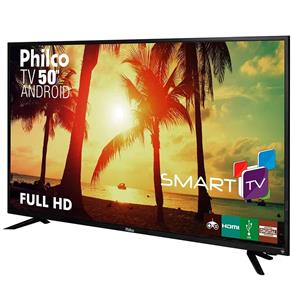 Smart TV Android LED 50" Philco PTV50A17DSGWA Full HD com Wi-Fi 2 USB 3 HDMI Midiacast e 60Hz