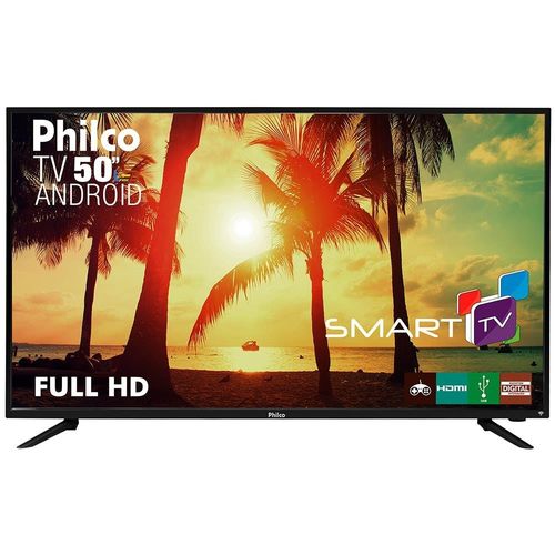 Smart TV Android LED 50" Philco PTV50A17DSGWA Full HD com Wi-Fi 2 USB 3 HDMI Midiacast e 60Hz