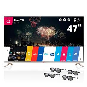 Smart TV Cinema 3D LED 47” Full HD LG 47LB7050 com Sistema WebOS, Painel IPS, Entradas HDMI e USB, 4 Óculos 3D e Controle Smart Magic