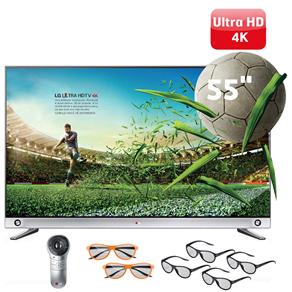 Smart TV Cinema 3D LED 55” 4K Ultra HD LG 55LA9650 com 2.1 Canais de Áudio, Wi-Fi, 4 Óculos 3D, 2 Óculos Dual Play e Controle Smart Magic