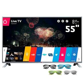 Smart TV Cinema 3D LED 55” Full HD LG 55LB6500 com Sistema WebOS, Painel IPS, Entradas HDMI e USB, 4 Óculos 3D e Controle Smart Magic