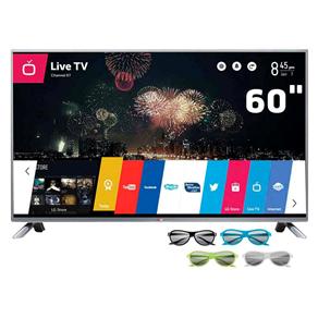 Smart TV Cinema 3D LED 60” Full HD LG 60LB6500 com Sistema WebOS, Entradas HDMI e USB, 4 Óculos 3D e Controle Smart Magic