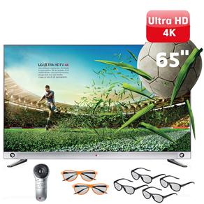 Smart TV Cinema 3D LED 65” 4K Ultra HD LG 65LA9650 com 2.1 Canais de Áudio, Wi-Fi, 4 Óculos 3D, 2 Óculos Dual Play e Controle Smart Magic