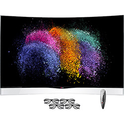 Smart TV 3D 55" LG OLED Curva 55EA9800 Full HD 4 HDMI 3 USB 240Hz + 4 Óculos 3D + Controle Smart Magic