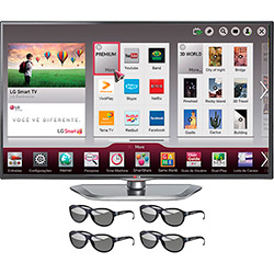 Smart TV 3D LED 42" LG 42LA6204 Full HD 3 HDMI 3 USB 120Hz 4 Óculos 3D