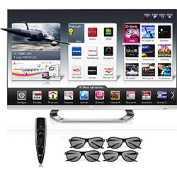 Smart TV 3D LED 42" LG 42LM6700 Full HD - 4 HDMI 3 USB 120Hz HDTV DTV DLNA Wi-Fi Integrado + Magic Remote + 4 Óculos 3D