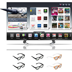 Smart TV 3D LED 42" LG 42LM7600 Full HD - 4 HDMI 3 USB 240Hz HDTV DTV DLNA Wi-Fi Integrado + Magic Remote + 4 Óculos 3D + 2 Óculos Dual Play