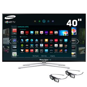 Smart TV 3D LED 40” Full HD Samsung UN40H6400 com 480Hz Clear Motion Rate, Wi-Fi e 2 Óculos 3D