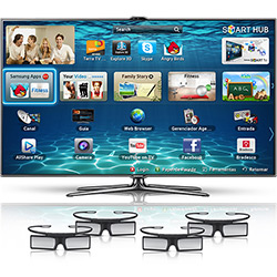 Smart TV 3D LED 40" Samsung UN40ES7000 Full HD - 3 HDMI 3 USB DTV 240Hz 4 Óculos