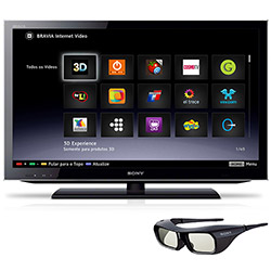 Smart TV 3D LED 40" Sony KDL40HX755 Full HD 4 HDMI e 2 USB Motion Flow XR 480hz Óculos 3D