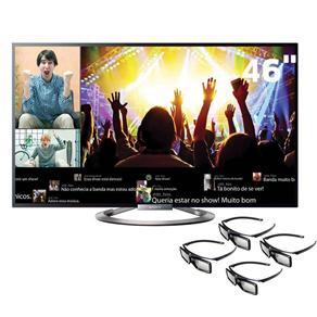 Smart TV 3D LED 46” Full HD Sony KDL-46W955A com Motionflow 960Hz, X-Reality Pro, Wi-Fi e 4 Óculos 3D