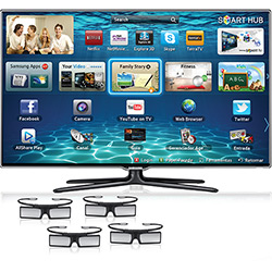 Smart TV 3D LED 46" Samsung 46ES6500 Full HD - 3 HDMI 3 USB 480Hz 4 Óculos 3D