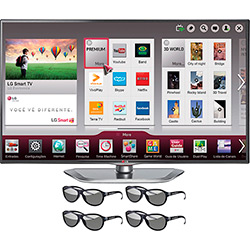 Smart TV 3D LED 47" LG 47LA6204 Full HD 3 HDMI 3 USB 120Hz 4 Óculos 3D