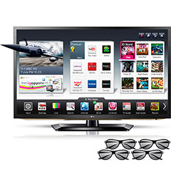 Smart TV 3D LED 47" LG 47LM6200 Full HD - 4 HDMI 3 USB 120Hz 4 Óculos Cinema 3D