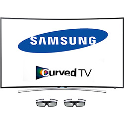 Smart TV 3D LED 48'' Samsung UN48H8000AGXZD Full HD Curva 4 HDMI 3 USB 1200Hz + 2 Óculos 3D