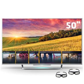 Smart TV 3D LED 50” Full HD Sony KDL-50W805B com Motionflow 480hz, Processador X-Reality PRO, Wi-Fi e 2 Óculos 3D - Smart TV 3D