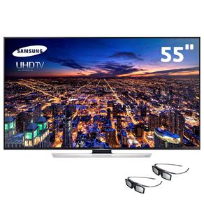 Smart TV 3D LED 55” 4K Ultra HD Samsung UN55HU8500 com UHD Upscalling, 1200Hz Clear Motion Rate e 2 Óculos 3D
