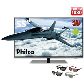 Tudo sobre 'Smart TV 3D LED 55” Full HD Philco PH55X57DAG com Conversor Digital, Tecnologia Ginga, Entradas HDMI e USB e 2 Óculos 3D'