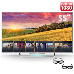 Smart TV 3D LED 55” Full HD Sony KDL-55W805B com Modo Futebol, Motionflow de 480Hz, Processador X-Reality Pro, Wi-Fi e 2 Óculos 3D