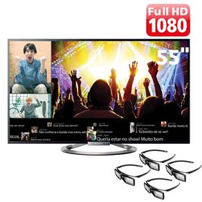 Smart TV 3D LED 55” Full HD Sony KDL-55W955A com Motionflow 960Hz, X-Reality Pro, Wi-Fi e 4 Óculos 3D