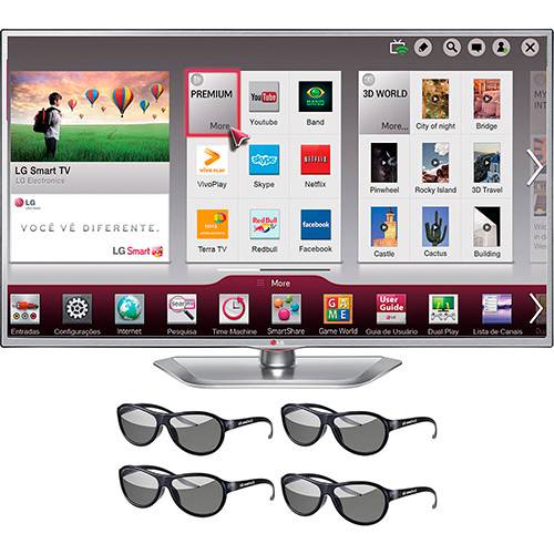 Tudo sobre 'Smart TV 3D LED 55" LG 55LA6214 Full HD 3 HDMI 3 USB 120Hz + 4 Óculos 3D'