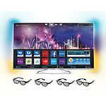 Smart TV 3D LED 55" Philips 55PFG6519/78 Full HD 3 HDMI 2 USB 480Hz Wi-Fi Integrado + 4 Óculos 3D Passive