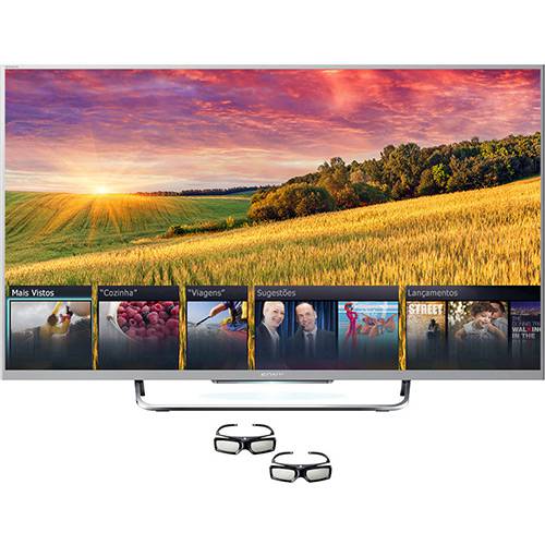 Smart TV 3D LED 55" Sony KDL-55W805B Full HD Wi-Fi Motionflow X-Reality Pro 480hz