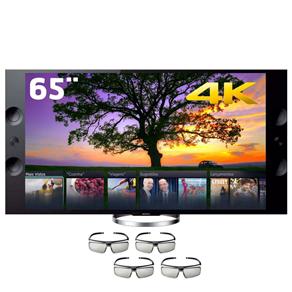 Smart TV 3D LED 65” 4K Sony XBR-65X905A com Motionflow XR 960Hz, Processador X-Reality Pro, Wi-Fi, S-Force Front Surround 3D com 65W e 4 Óculos 3D