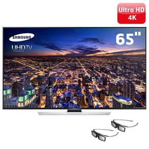 Smart TV 3D LED 65” 4K Ultra HD Samsung UN65HU8500 com UHD Upscalling, 1200Hz Clear Motion Rate e 2 Óculos 3D